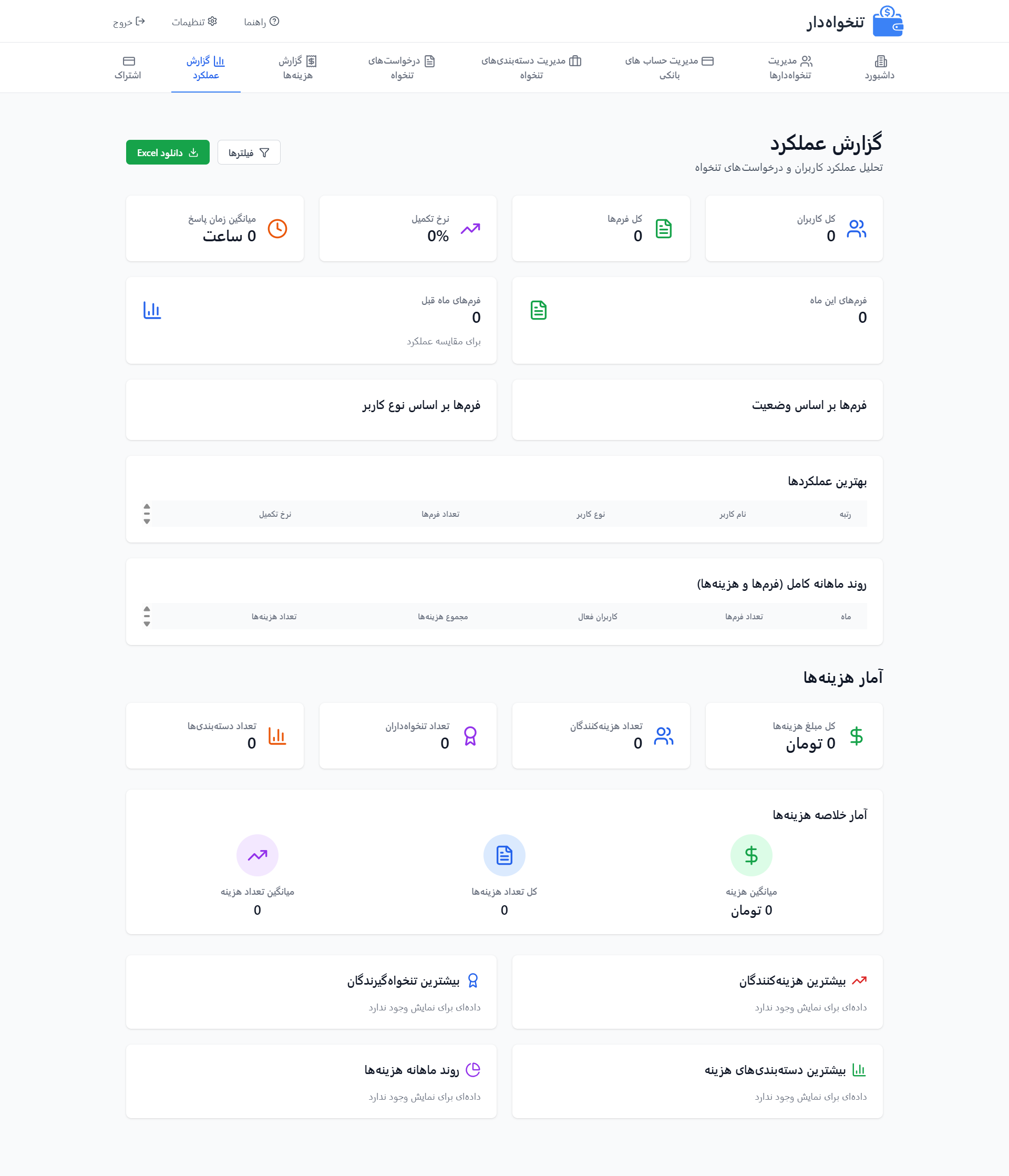 تنخواهدار - سیستم مدیریت تنخواه هوشمند با خروجی اکسل حرفهای